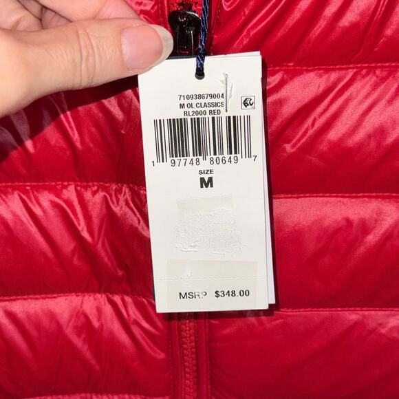 Polo Ralph Lauren Glossy Quilted Vest, red Medium $348 - Picture 8 of 15